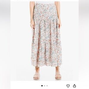 Max Studio Women's Button Front Tiered Midi Skirt